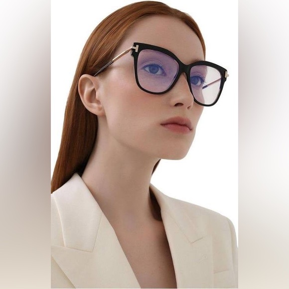 New Authentic- Tom Ford FT5704-B 052 Dark Havana / Blue Block  54mm Eyeglasses - Picture 3 of 6